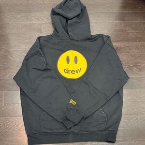 DREW Black Hoodie with Yellow Logo